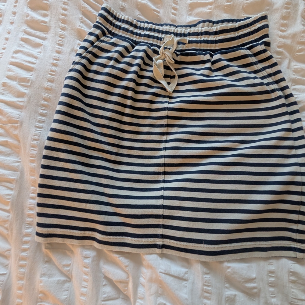 Lou & Grey Navy and White Striped Pencil Skirt